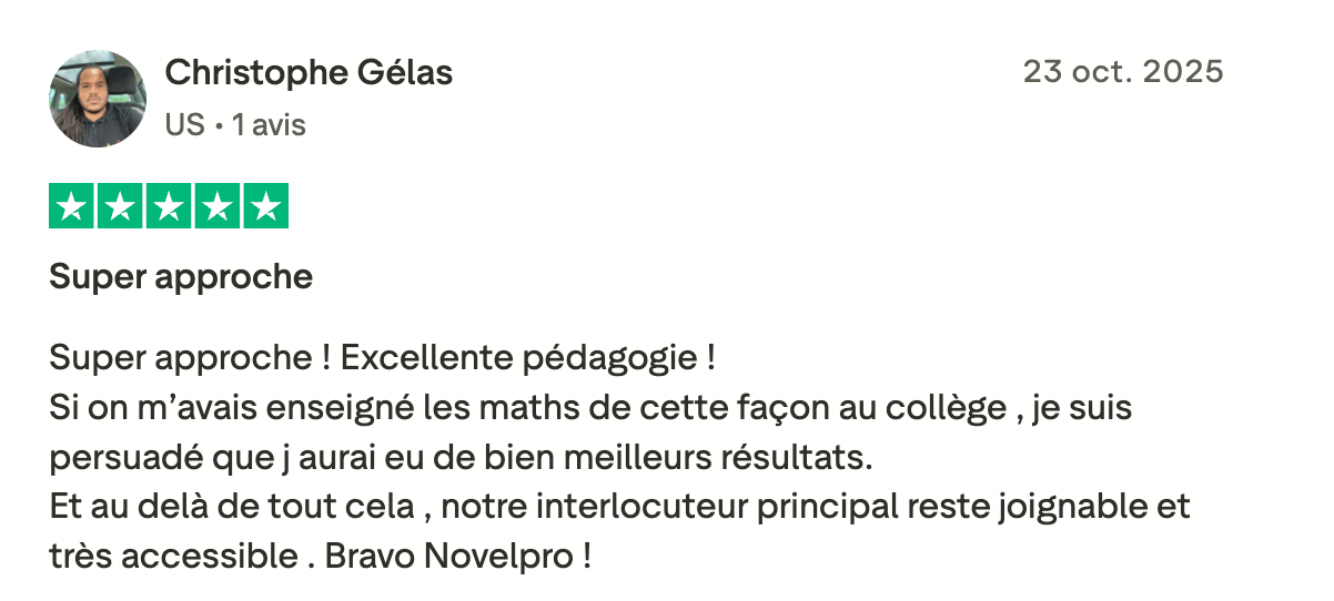 Avis vérifié NovelPro