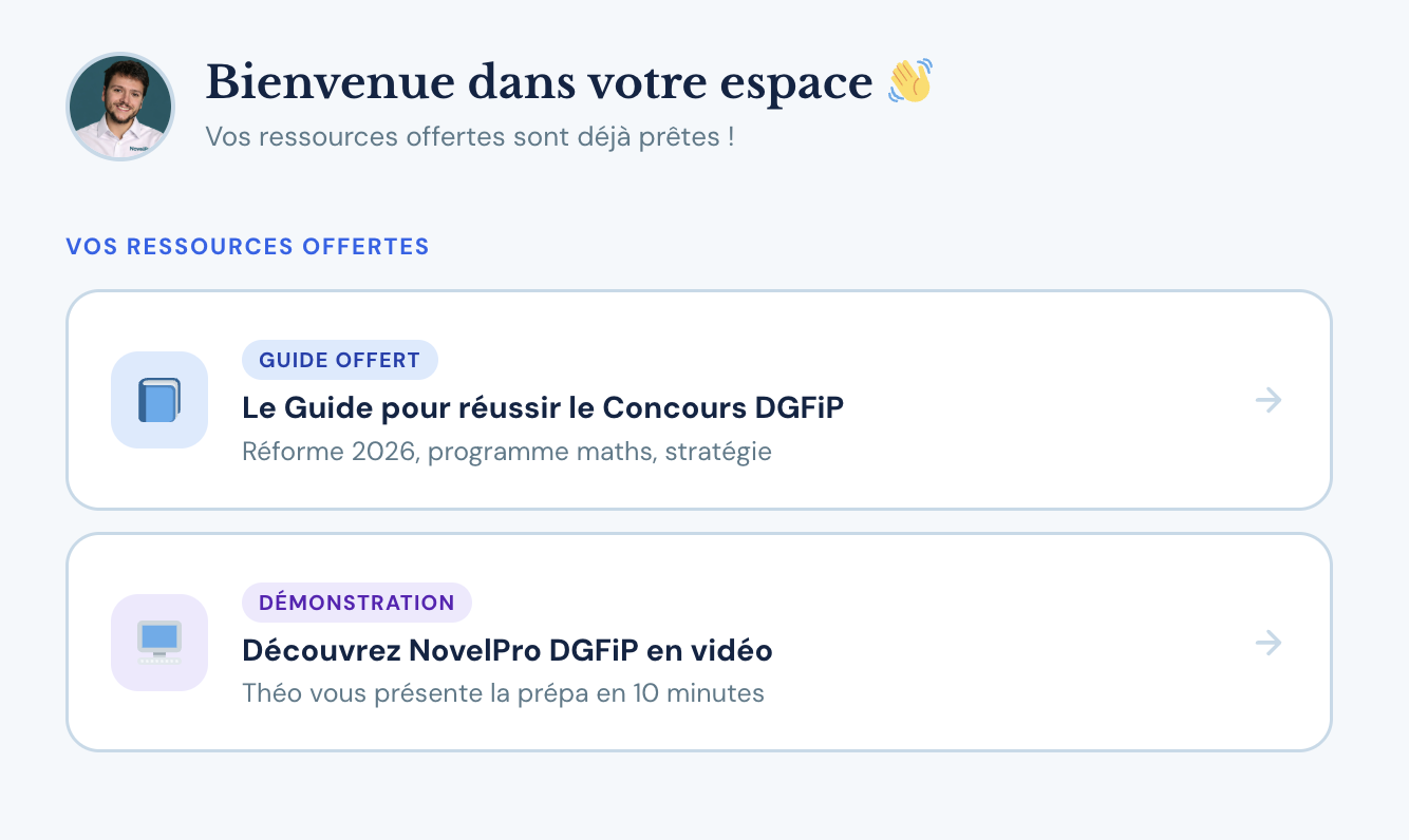 Aperçu du compte découverte NovelPro DGFiP
