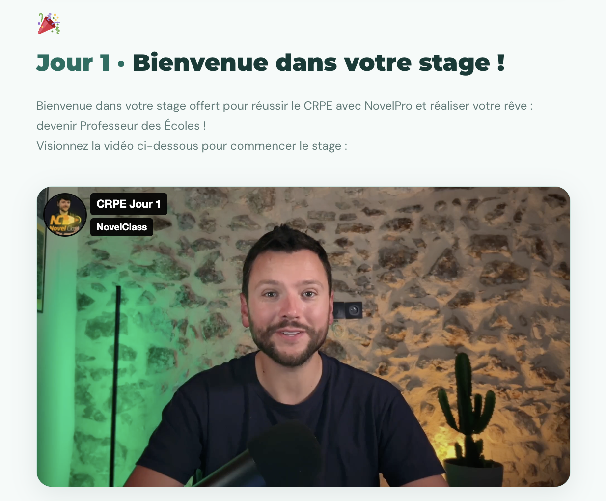 Aperçu du stage CRPE NovelPro