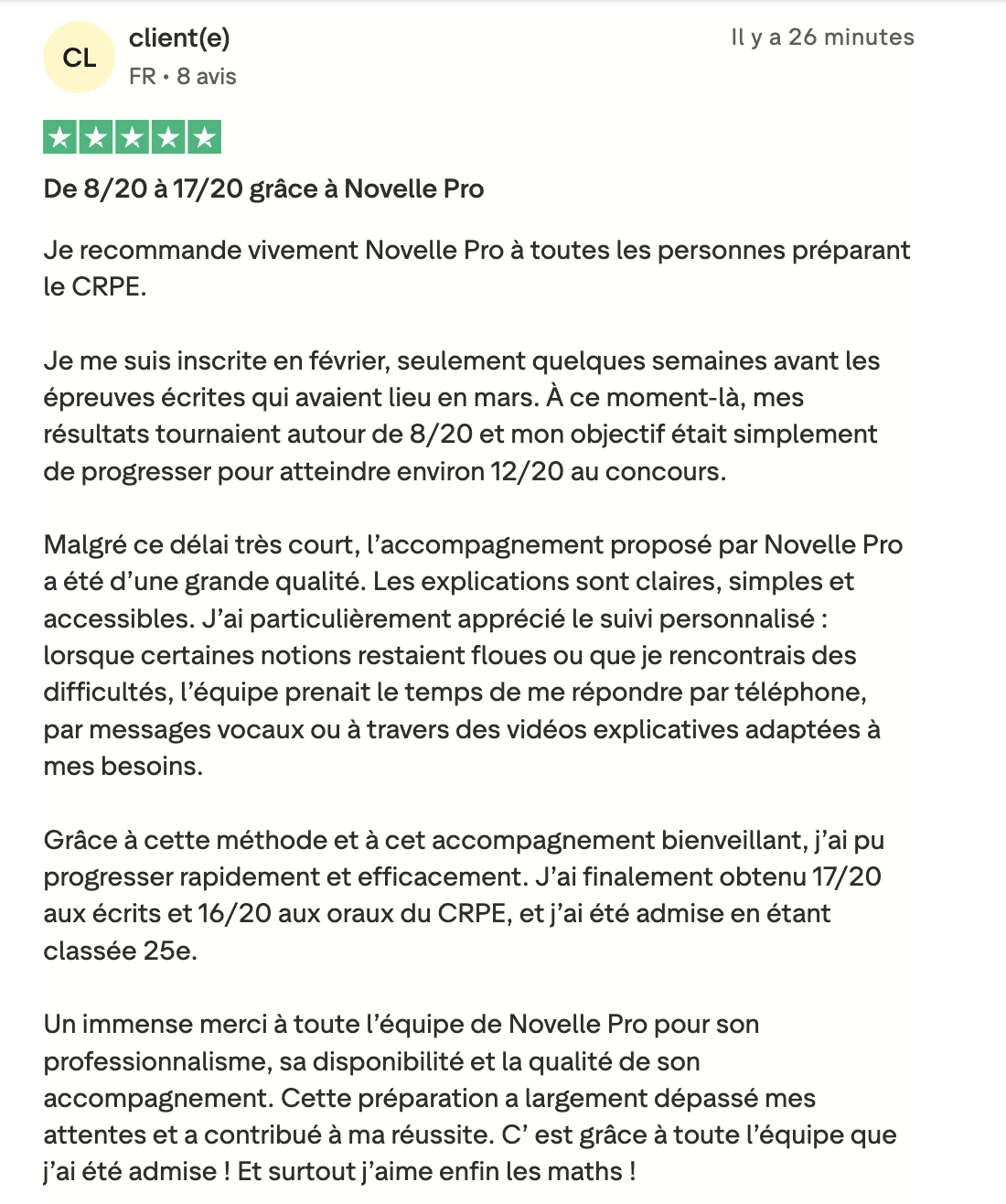 Résultat CRPE 2026