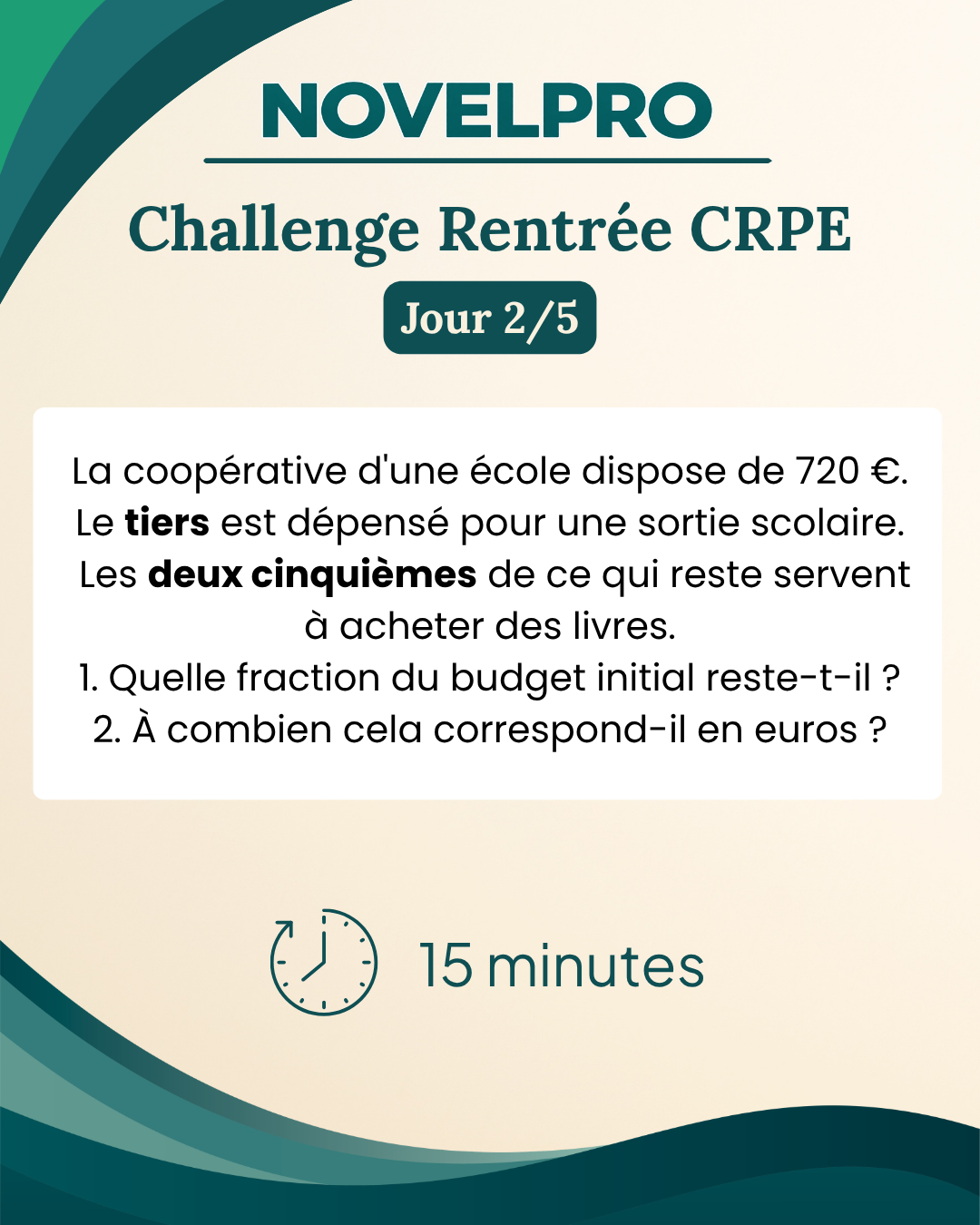 Énoncé de l'exercice du jour 2